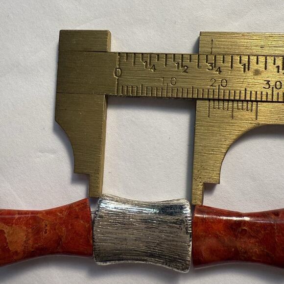 JAY KING Desert Rose Trading Bamboo Red Coral Sterling Silver 925 Bracelet 34g - Picture 9 of 12